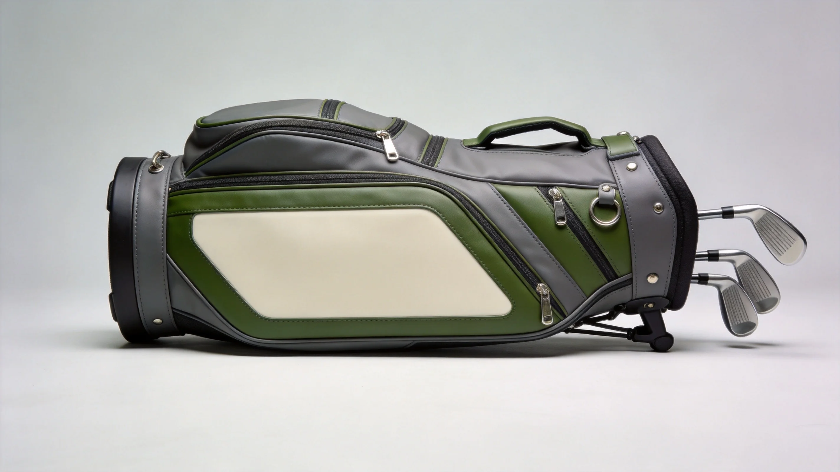 sustainable golf bags made from recycled polyester and organic cotton