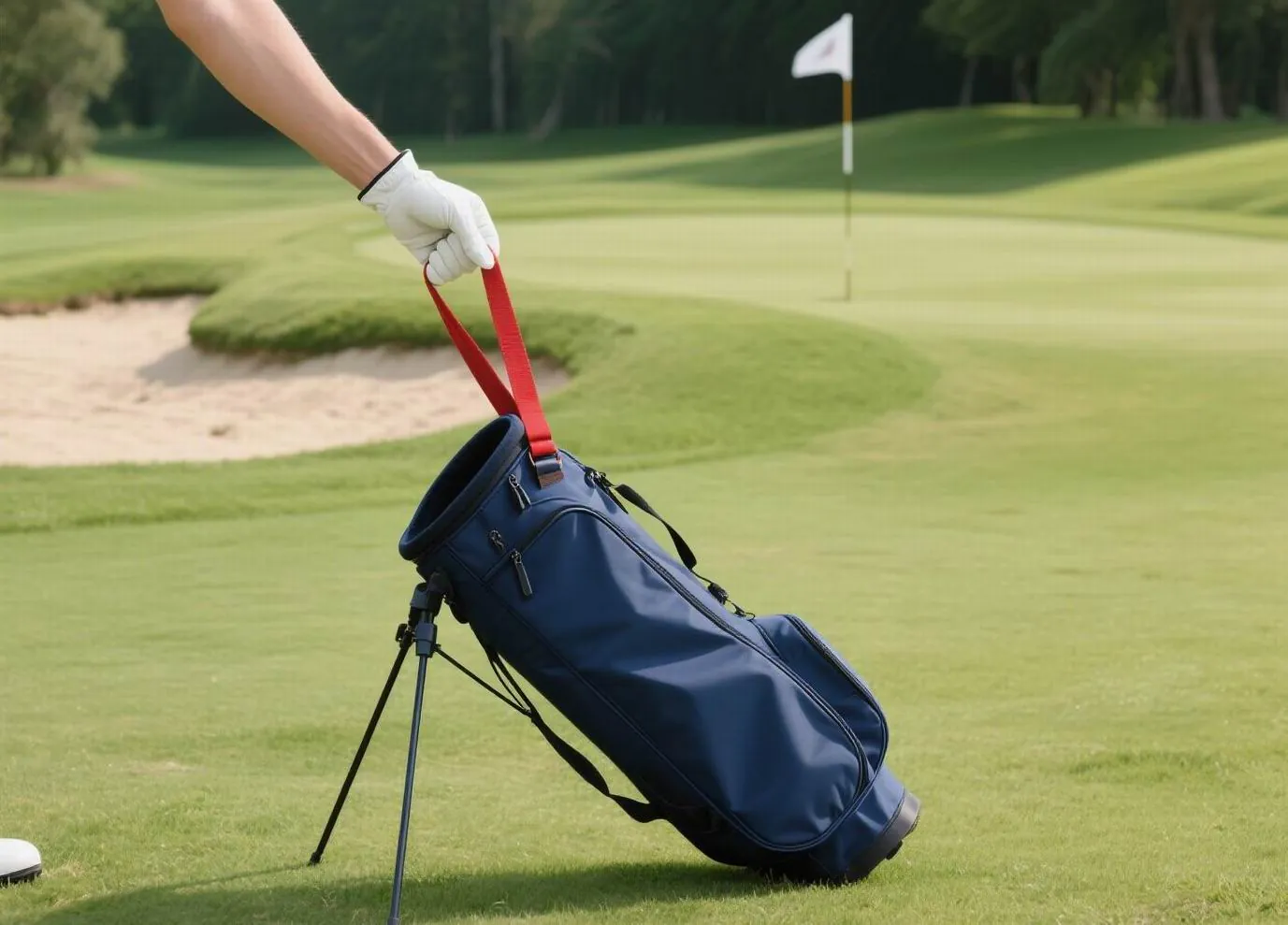 sustainable and eco-friendly golf bags with recycled fabric and clean trim