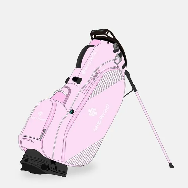reinforced seams and base on a durable golf stand bag