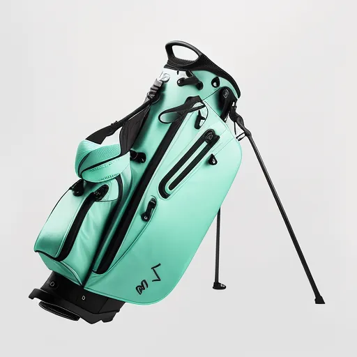 professional golf staff bag with clean brand panel