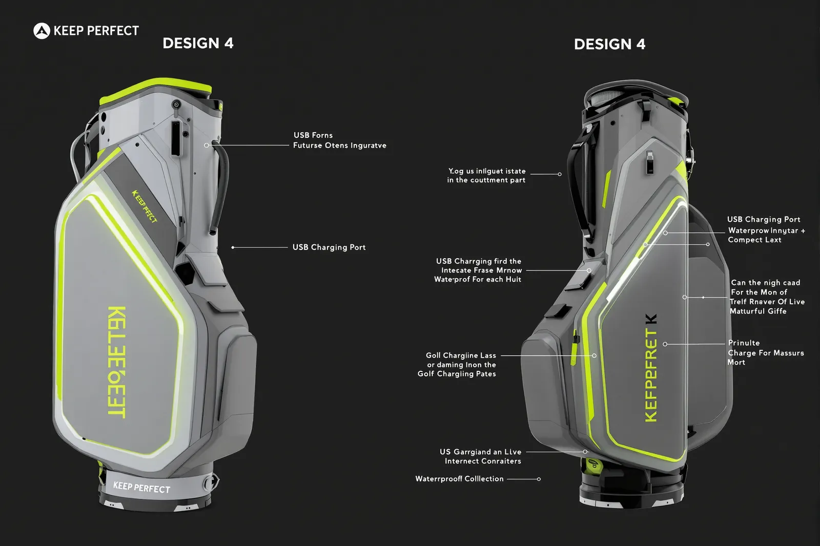 branded golf staff bag with large sponsor logo for visibility