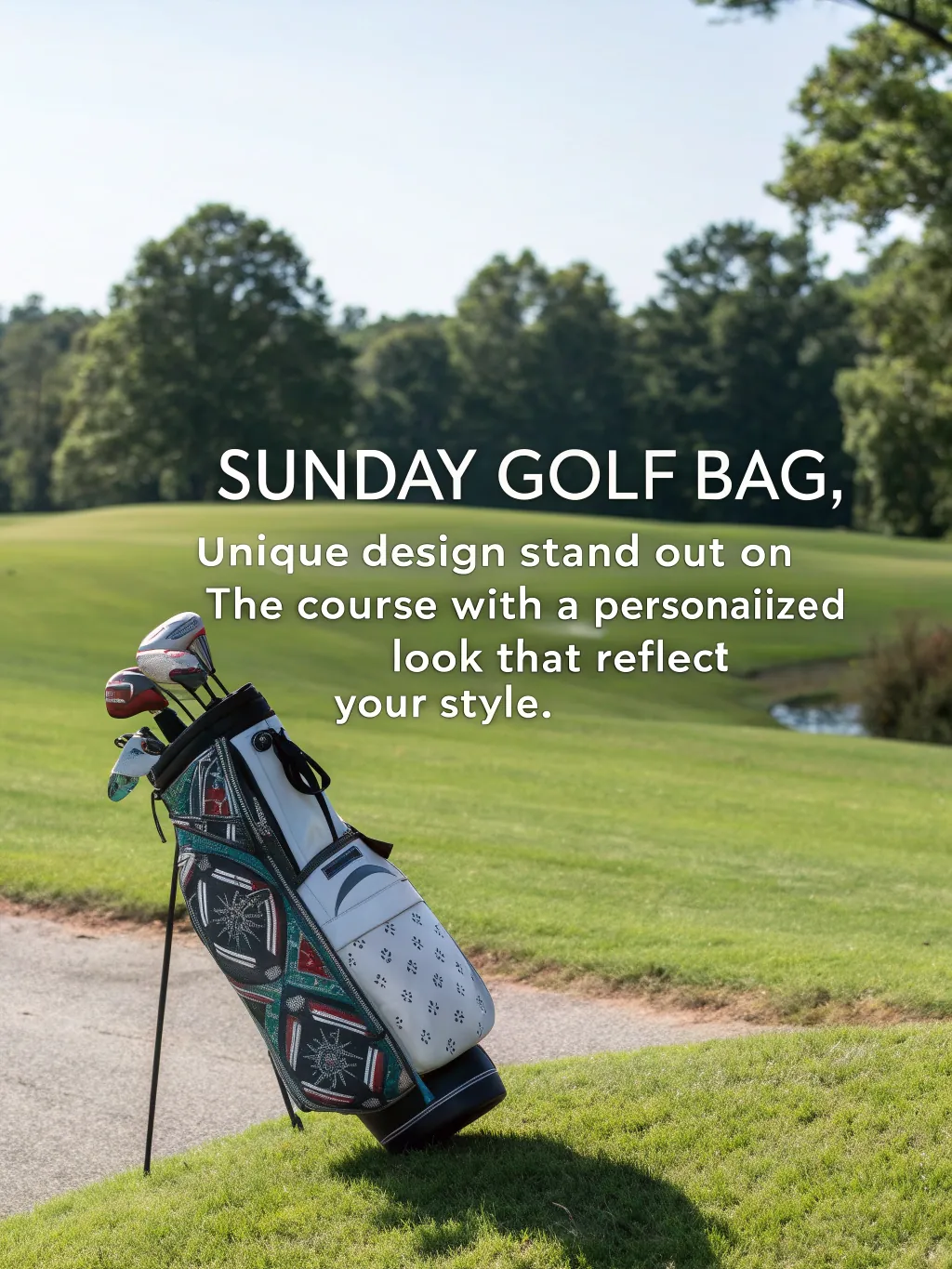 personalized custom colorway and logo on a golf sunday bag